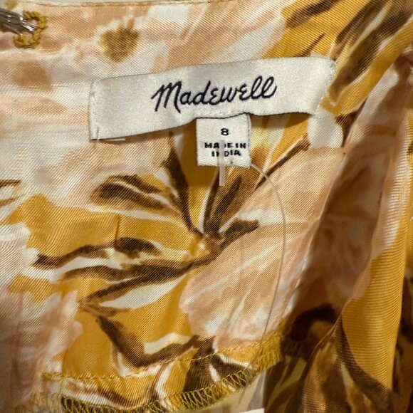 NWT Madewell Angelina Yellow Floral Slip Dress 8 - Picture 9 of 13